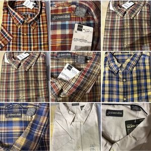 lot of 4 men’s shirts XXL 100% cotton half sleeves Check multicolor